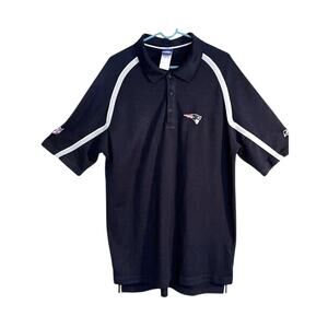 NFL New England Patriots Shirt Mens Size 2XL Blue Short Sleeve Polo Reebok NFL